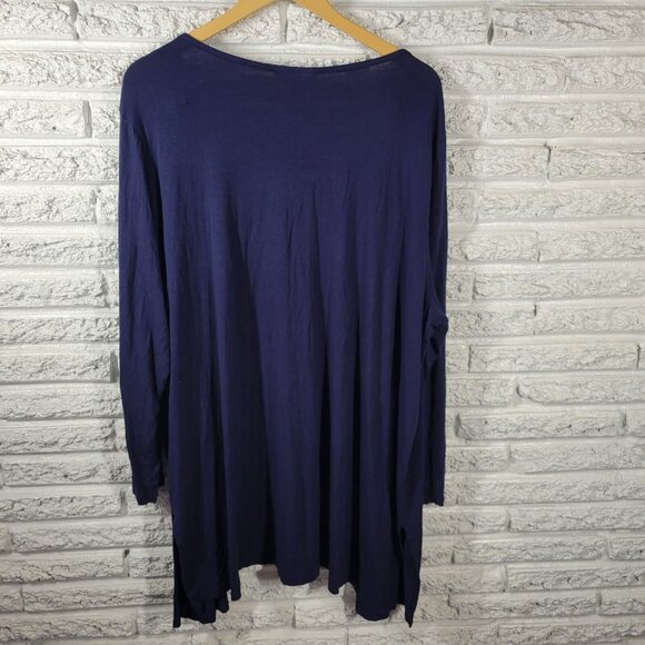 Jessica London Women Top 22 24 Plus Cardigan Open Duster Blue BLU208E - Picture 7 of 10